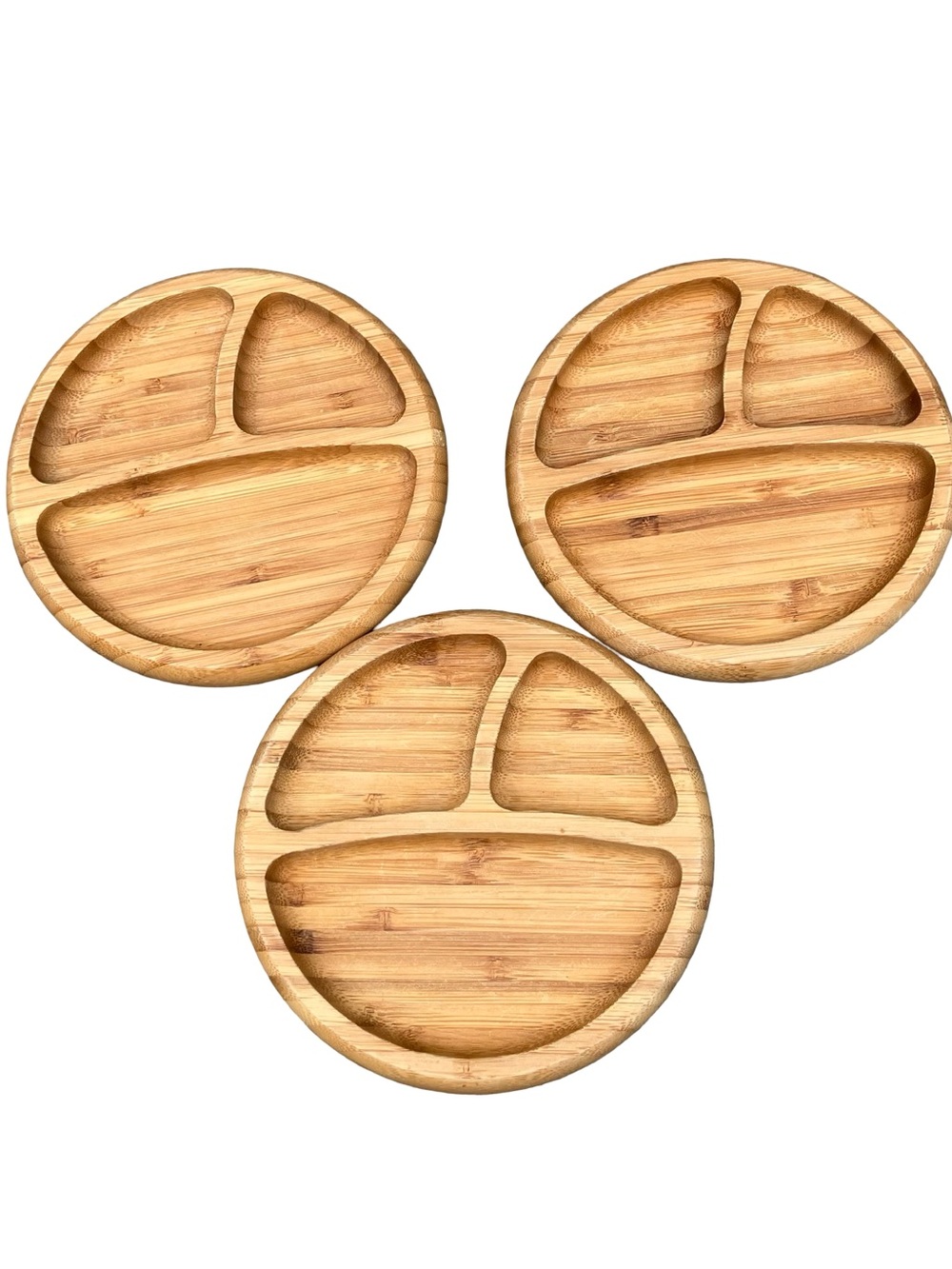 Avanchy Bamboo Divided Plate Bowl Suction Baby Led Weaning Blue Green Yellow LOT